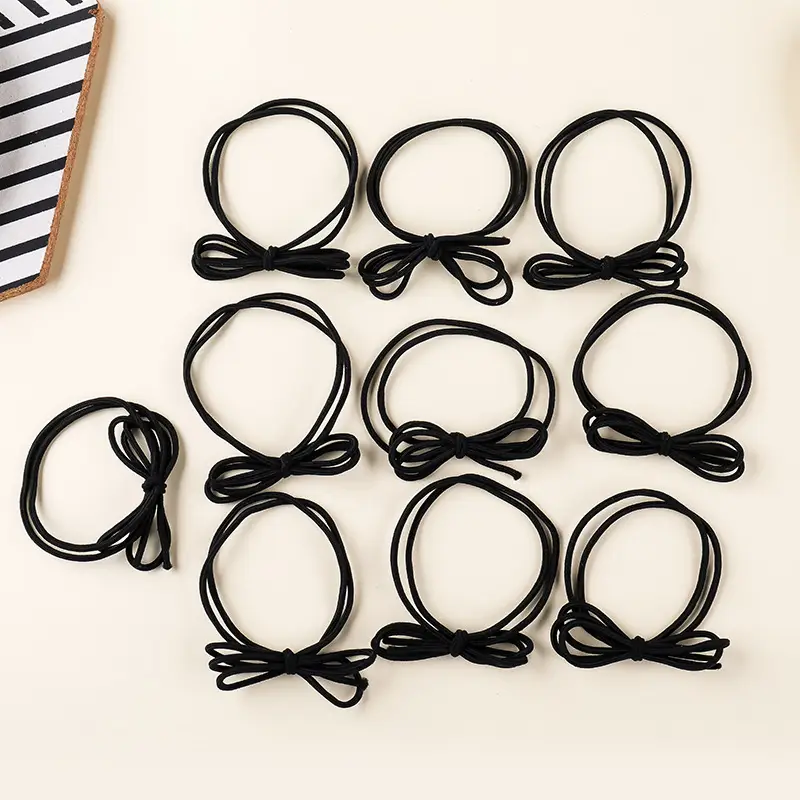 Simple Mixed Color Bow Hair Ring Women's Summer High Ponytail Hair Rope Korean Style Rubber Band Tie Rope 2022 New