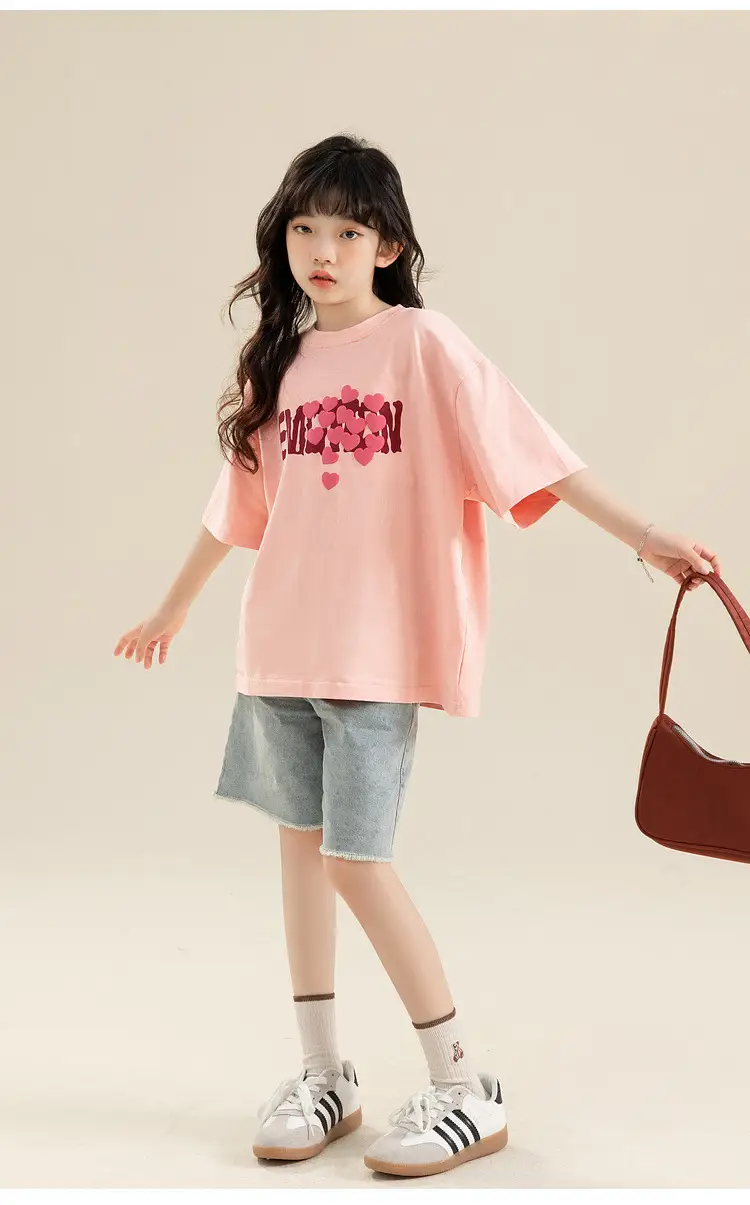 Girls Denim Shorts Medium Loose Summer Cropped Pants — feature 19