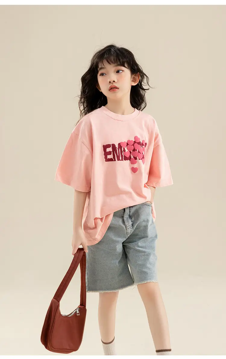 Girls Denim Shorts Medium Loose Summer Cropped Pants — feature 22