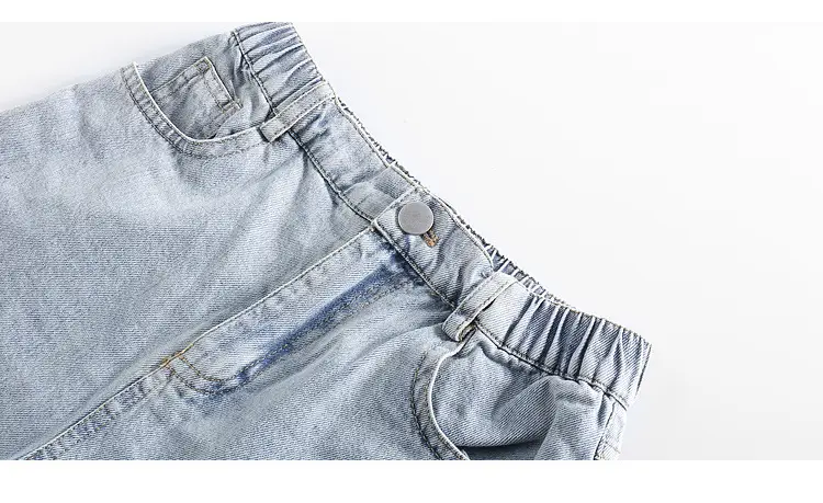 Girls Denim Shorts Medium Loose Summer Cropped Pants — feature 9