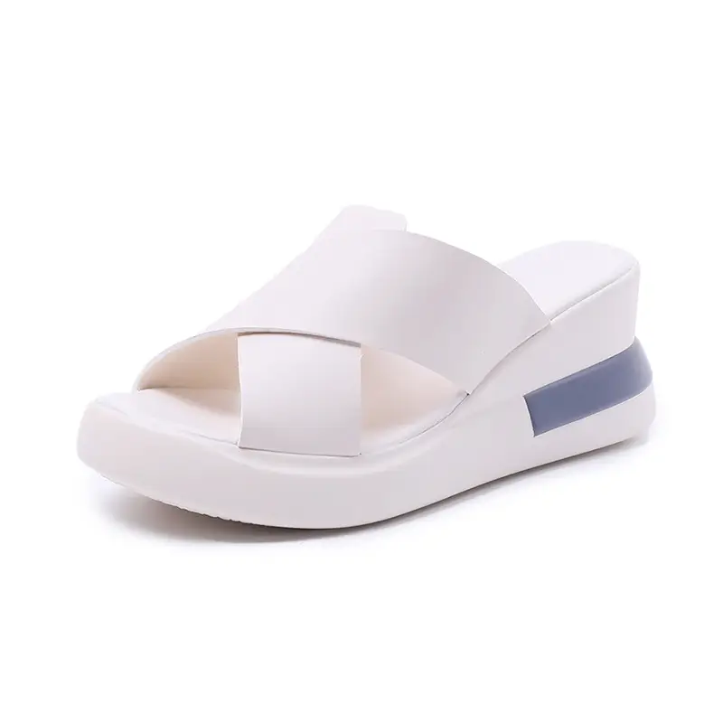Women's Sandals 2023 Summer Large Size Export Wedge Thick-Soled Platform Buckle High Heels Korean Style Chunky Heel