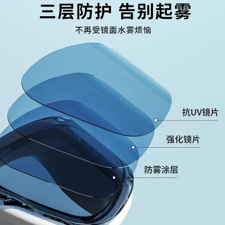 Swimming Goggles Hd Anti-Fog Waterproof Large-Frame Swimming Goggles for Men and Women Swimming Cap Swimming Goggles Set Diving and Swimming Special Equipment