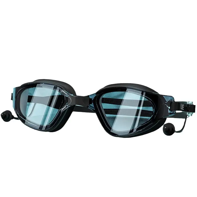 Swimming Goggles Hd Anti-Fog Waterproof Large-Frame Swimming Goggles for Men and Women Swimming Cap Swimming Goggles Set Diving and Swimming Special Equipment