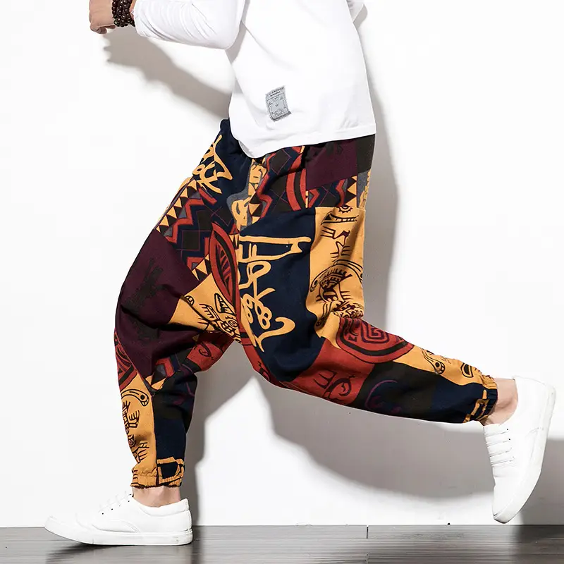 Men Printed Harlan Lantern Pants Cotton Linen Spring 2023 - Image 29