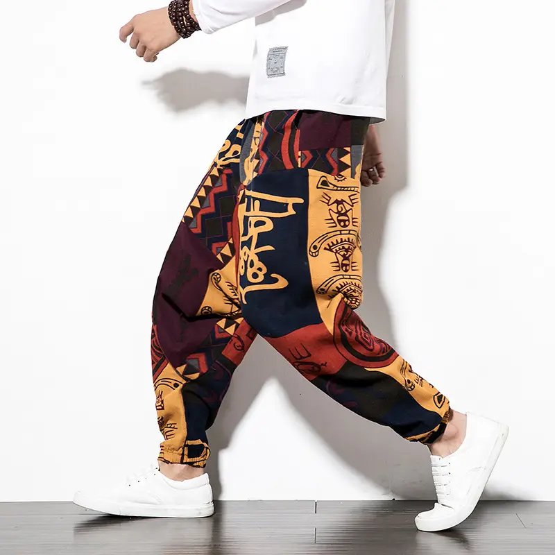 Men Printed Harlan Lantern Pants Cotton Linen Spring 2023 - Image 30