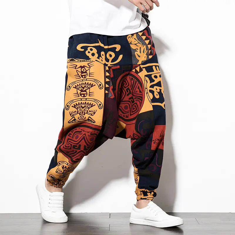 Men Printed Harlan Lantern Pants Cotton Linen Spring 2023 - Image 31