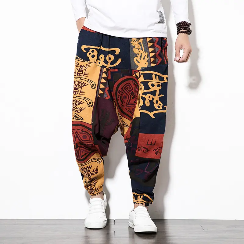 Men Printed Harlan Lantern Pants Cotton Linen Spring 2023 - Image 32