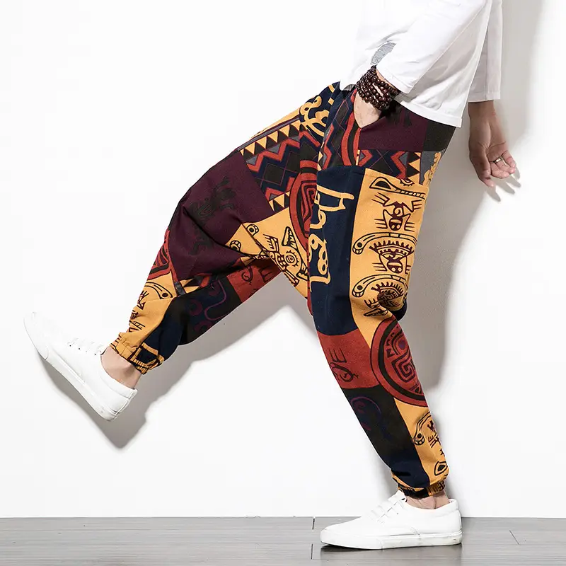 Men Printed Harlan Lantern Pants Cotton Linen Spring 2023 - Image 33