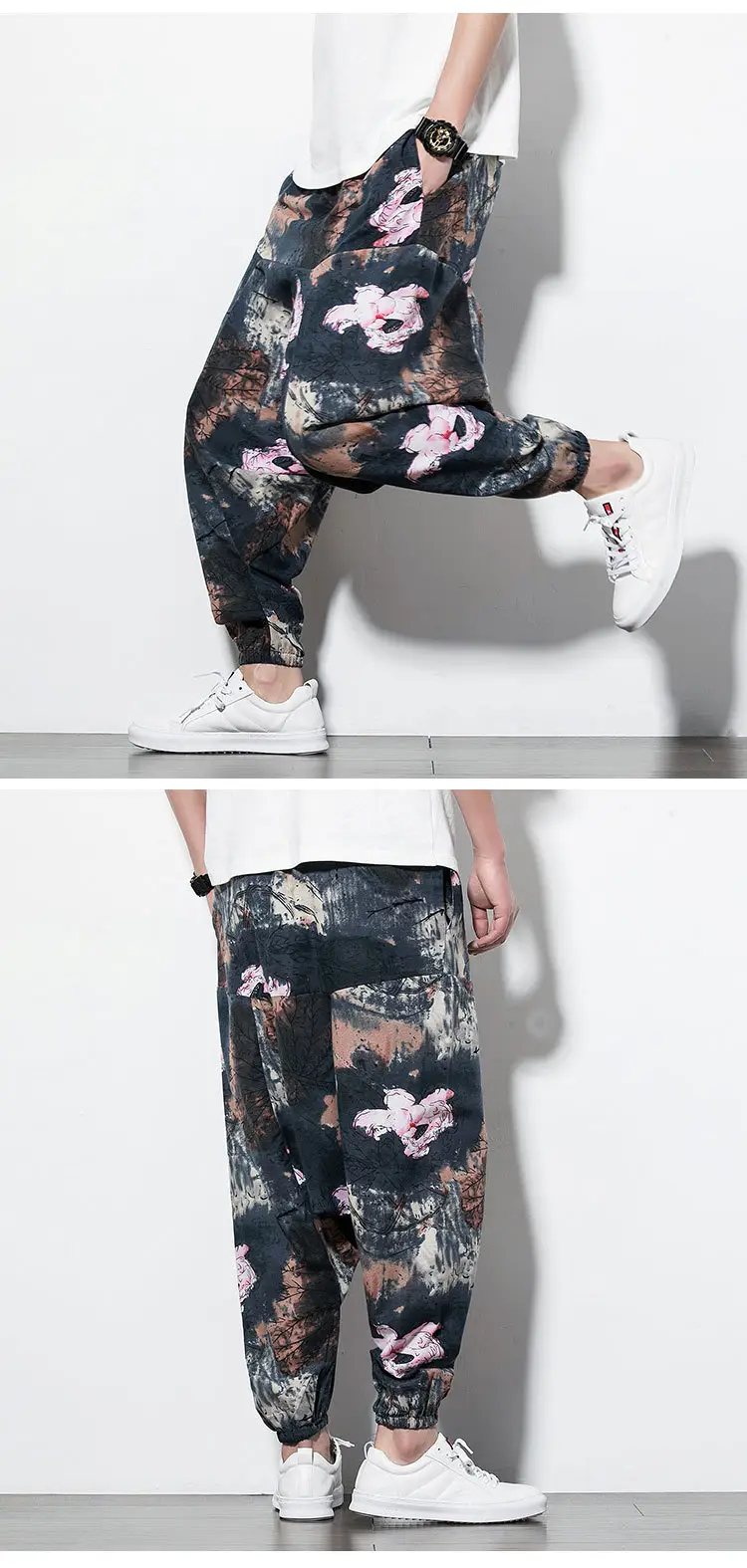 Men Printed Harlan Lantern Pants Cotton Linen Spring 2023 — feature 11
