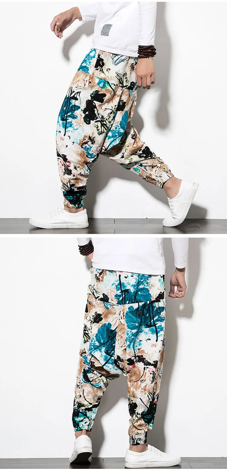 Men Printed Harlan Lantern Pants Cotton Linen Spring 2023 — feature 15