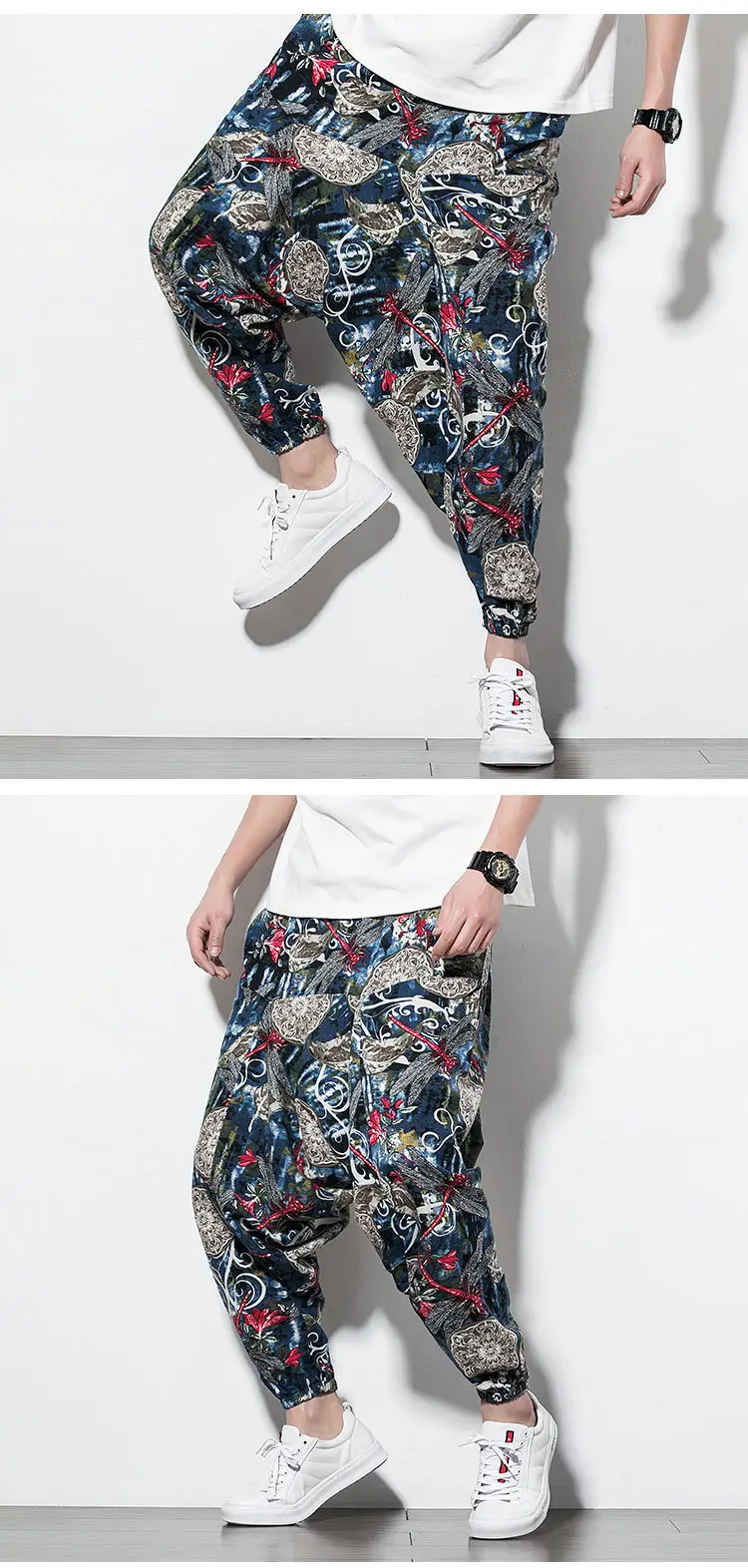 Men Printed Harlan Lantern Pants Cotton Linen Spring 2023 — feature 18