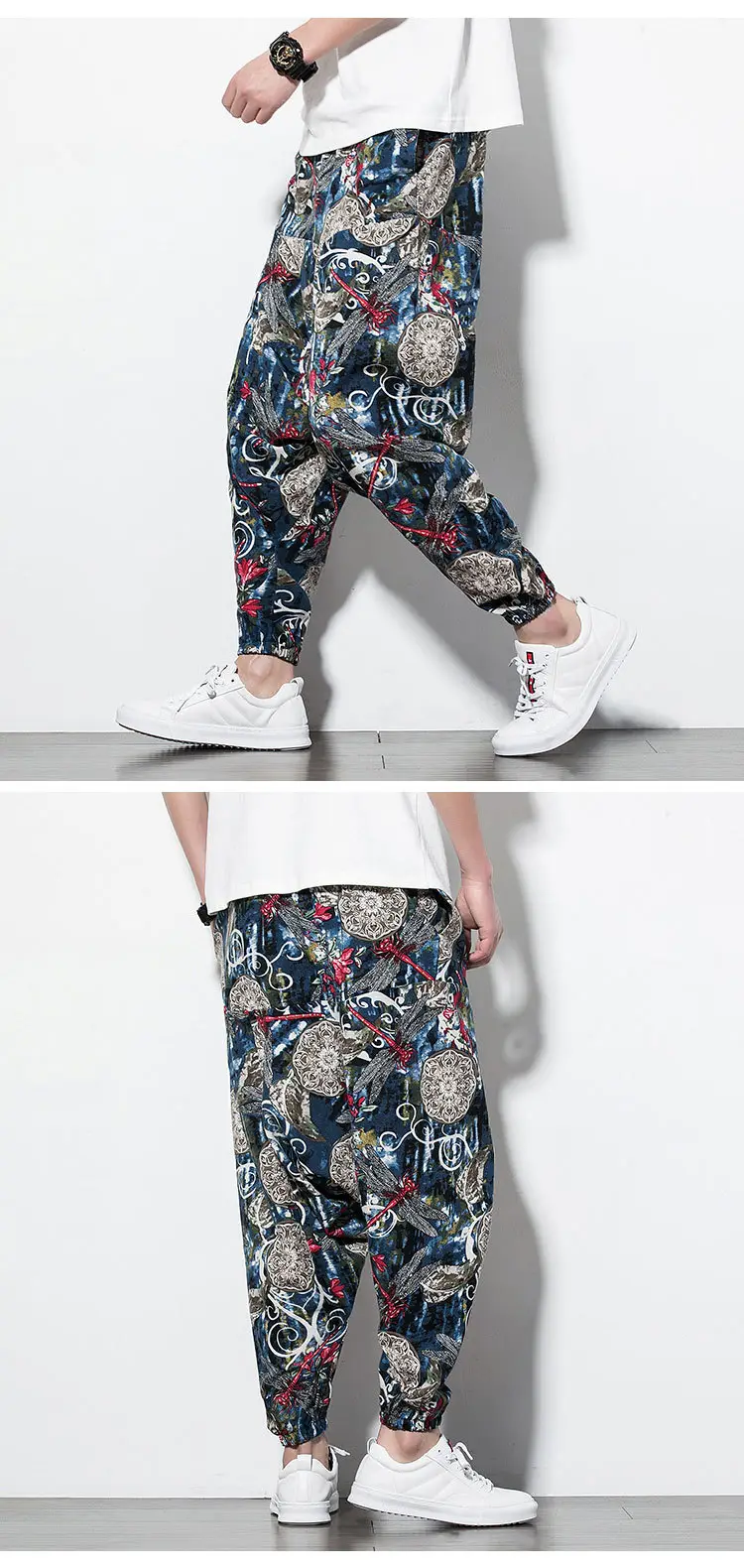 Men Printed Harlan Lantern Pants Cotton Linen Spring 2023 — feature 19