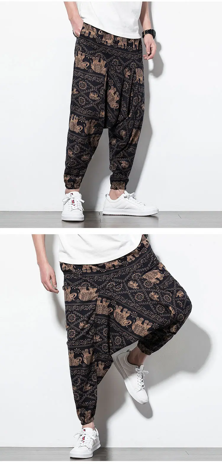 Men Printed Harlan Lantern Pants Cotton Linen Spring 2023 — feature 25