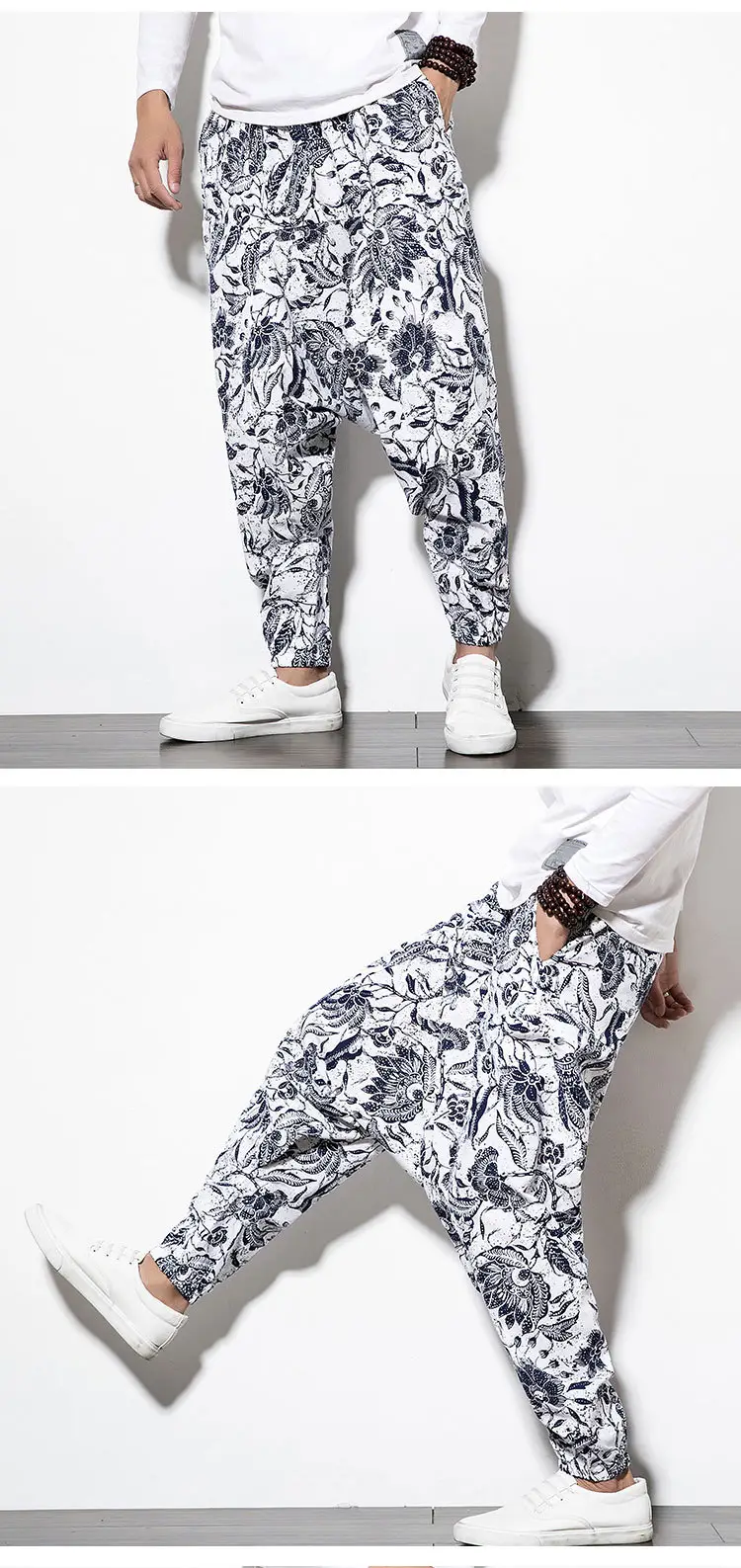 Men Printed Harlan Lantern Pants Cotton Linen Spring 2023 — feature 5