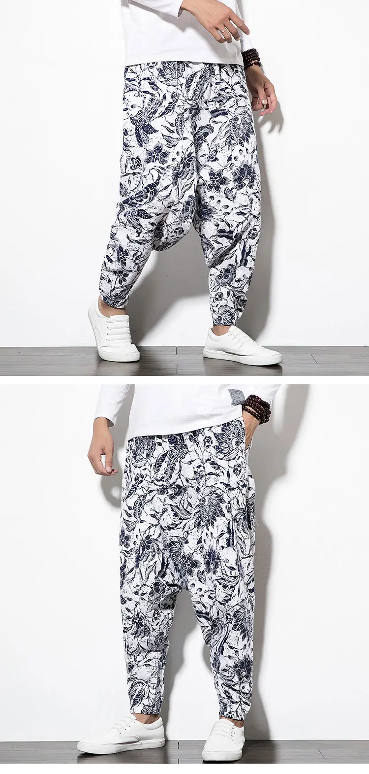 Men Printed Harlan Lantern Pants Cotton Linen Spring 2023 — feature 6