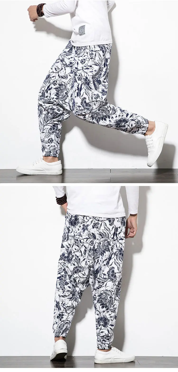 Men Printed Harlan Lantern Pants Cotton Linen Spring 2023 — feature 7