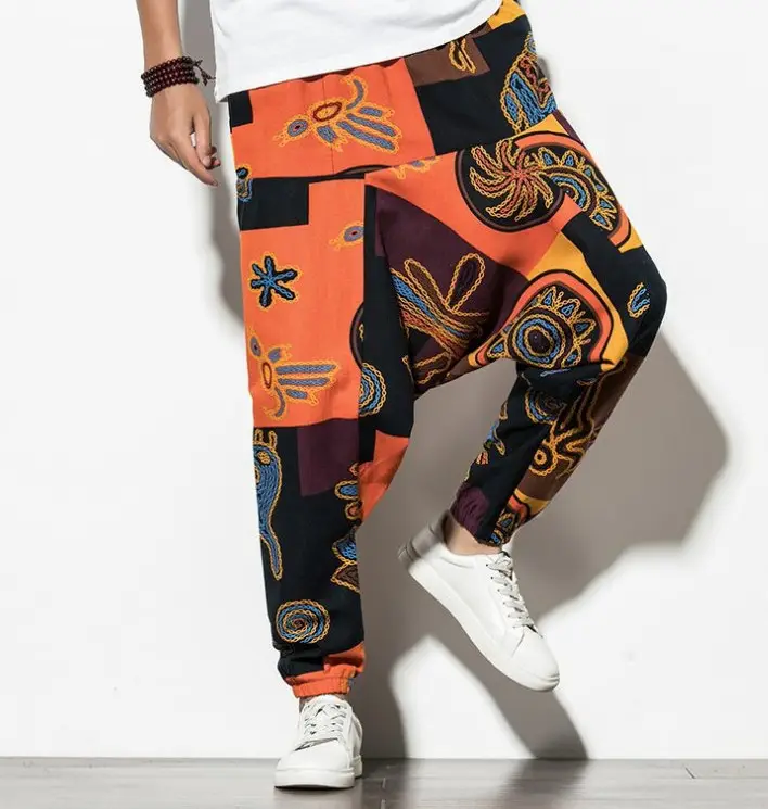 Men Printed Harlan Lantern Pants Cotton Linen Spring 2023 - Image 11