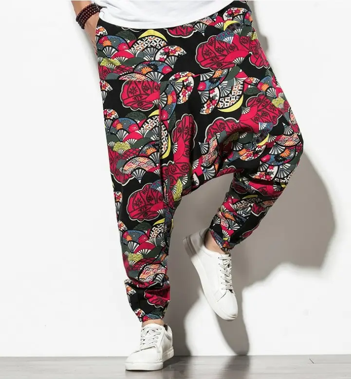 Men Printed Harlan Lantern Pants Cotton Linen Spring 2023 - Image 12