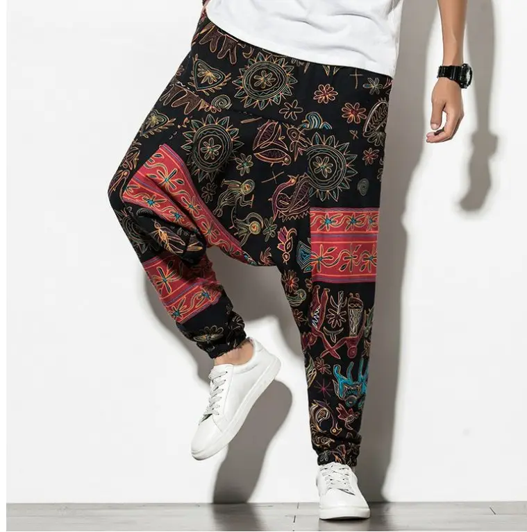 Men Printed Harlan Lantern Pants Cotton Linen Spring 2023 - Image 13