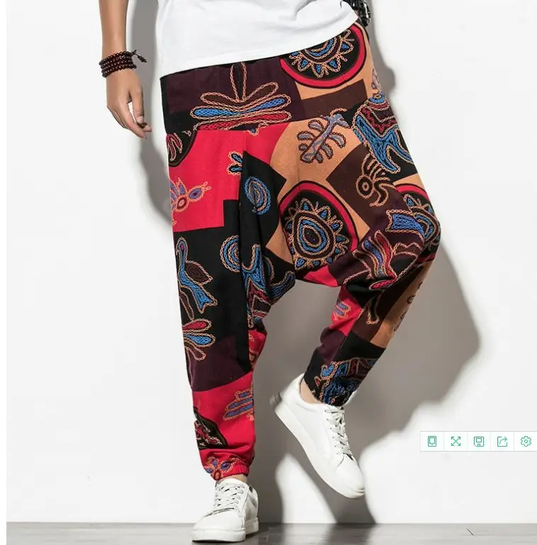 Men Printed Harlan Lantern Pants Cotton Linen Spring 2023 - Image 14