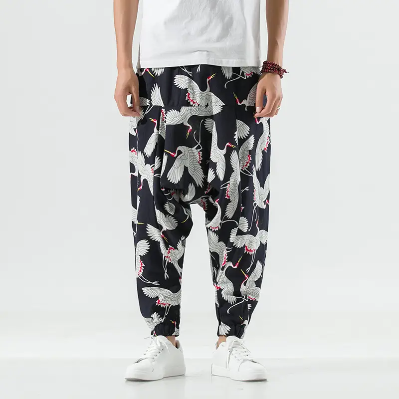 Men Printed Harlan Lantern Pants Cotton Linen Spring 2023 - Image 16
