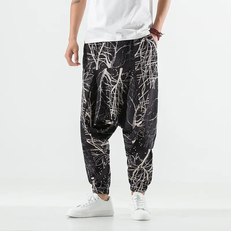 Men Printed Harlan Lantern Pants Cotton Linen Spring 2023 - Image 18