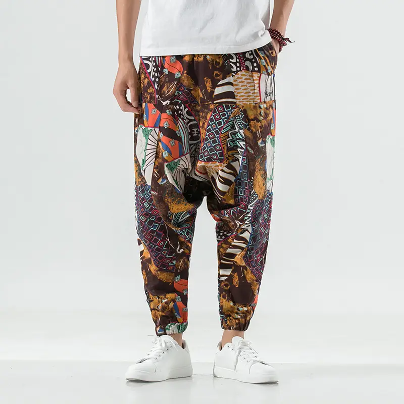 Men Printed Harlan Lantern Pants Cotton Linen Spring 2023 - Image 19