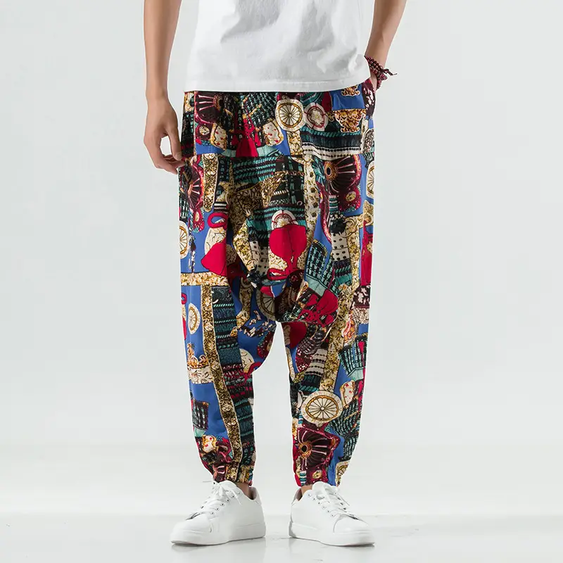 Men Printed Harlan Lantern Pants Cotton Linen Spring 2023 - Image 20