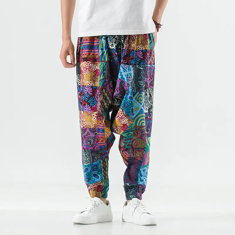 Men Printed Harlan Lantern Pants Cotton Linen Spring 2023 - Image 21