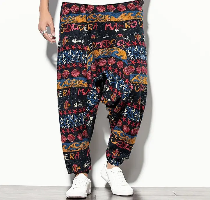 Men Printed Harlan Lantern Pants Cotton Linen Spring 2023 - Image 23