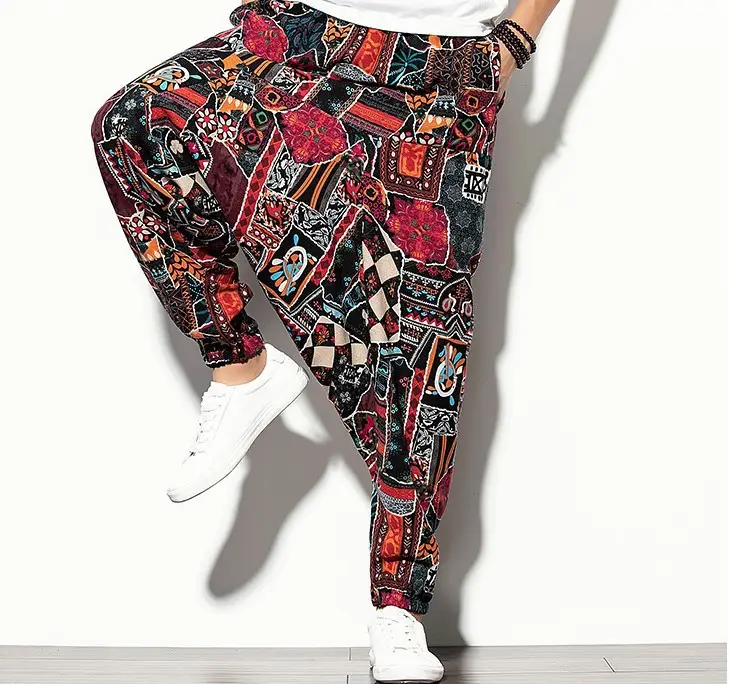 Men Printed Harlan Lantern Pants Cotton Linen Spring 2023 - Image 25