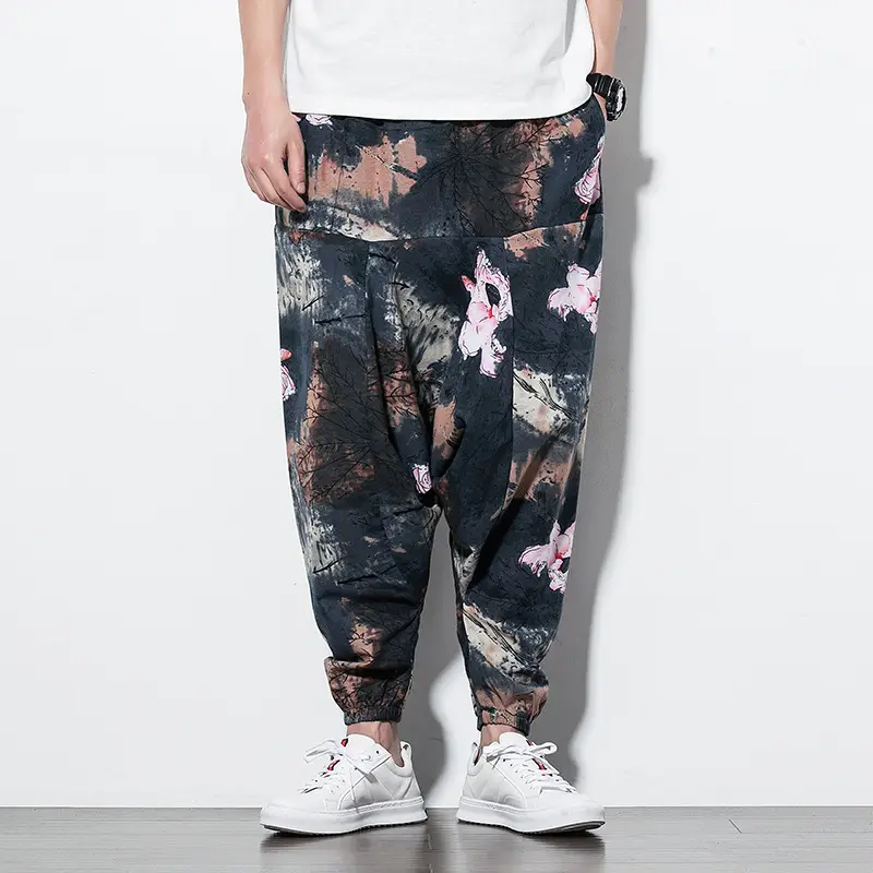Men Printed Harlan Lantern Pants Cotton Linen Spring 2023 - Image 4