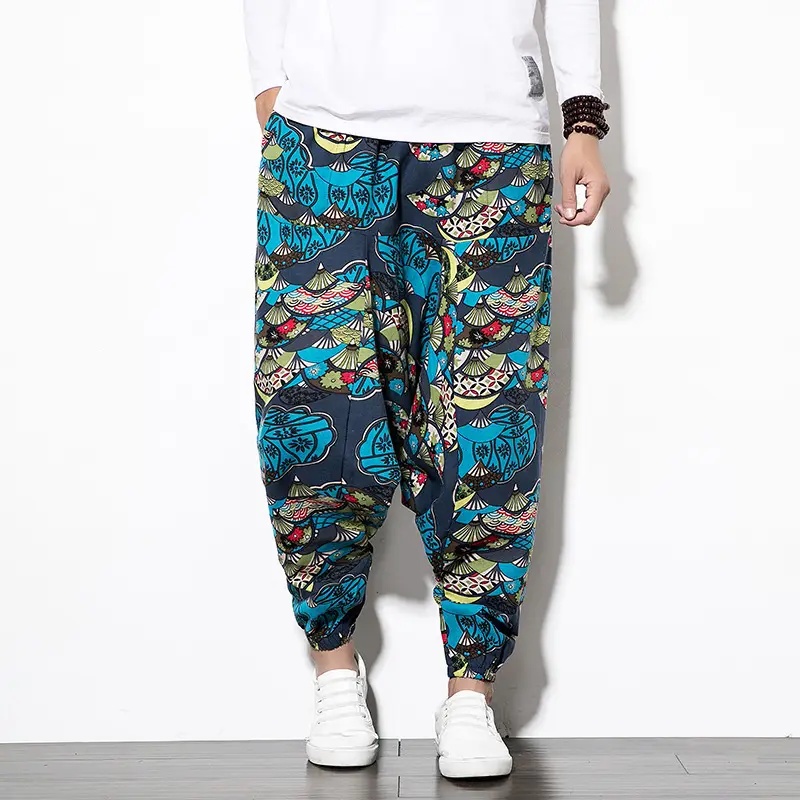 Men Printed Harlan Lantern Pants Cotton Linen Spring 2023 - Image 5
