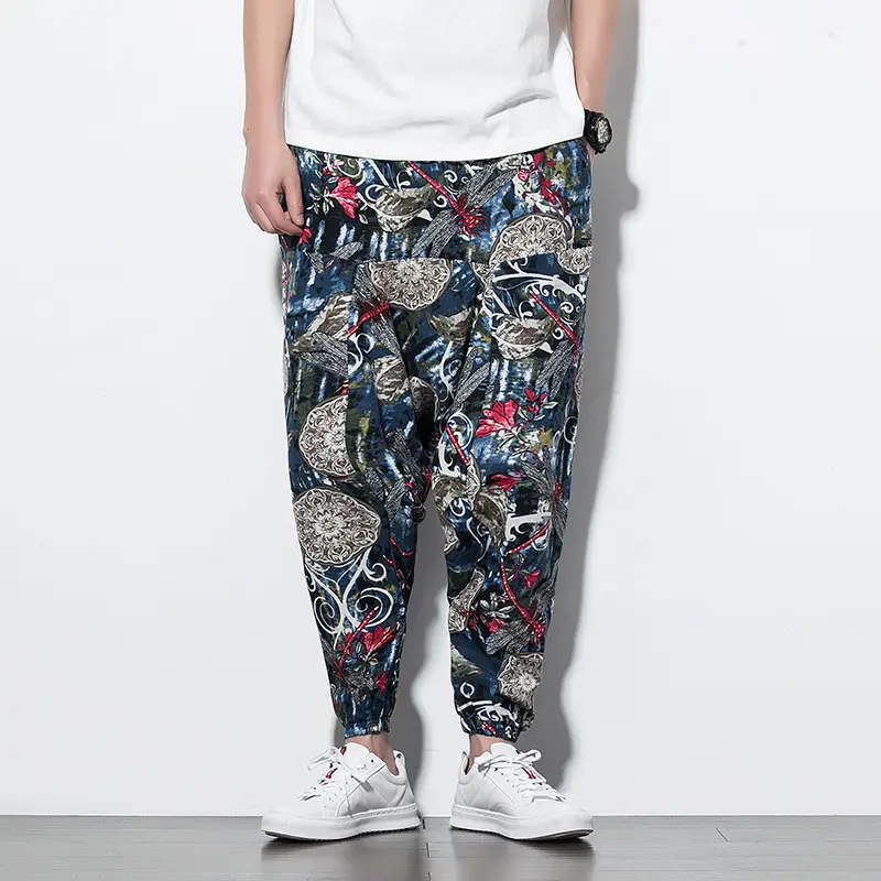 Men Printed Harlan Lantern Pants Cotton Linen Spring 2023 - Image 6