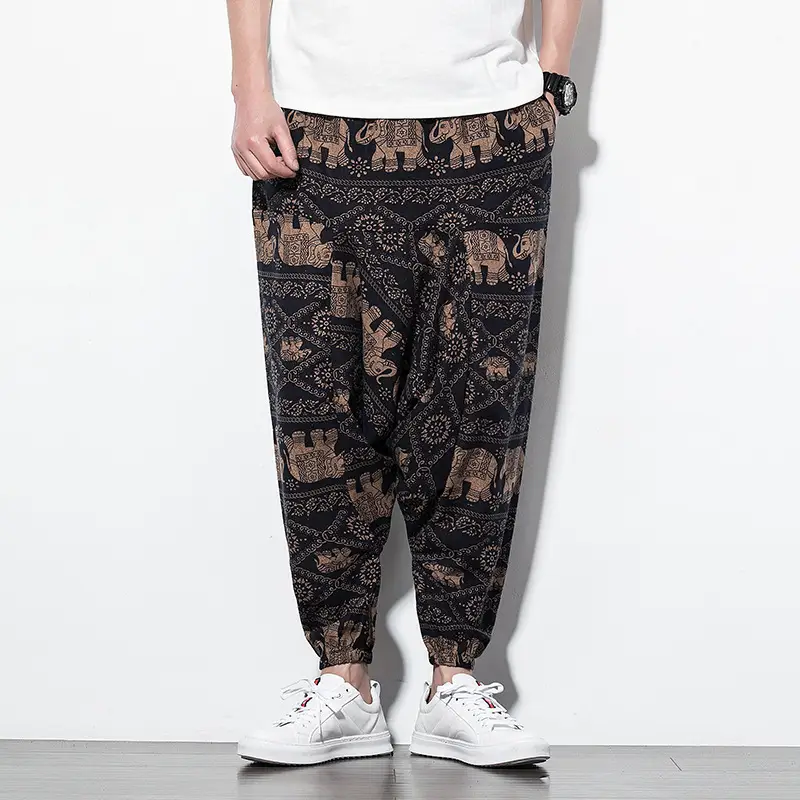 Men Printed Harlan Lantern Pants Cotton Linen Spring 2023 - Image 7