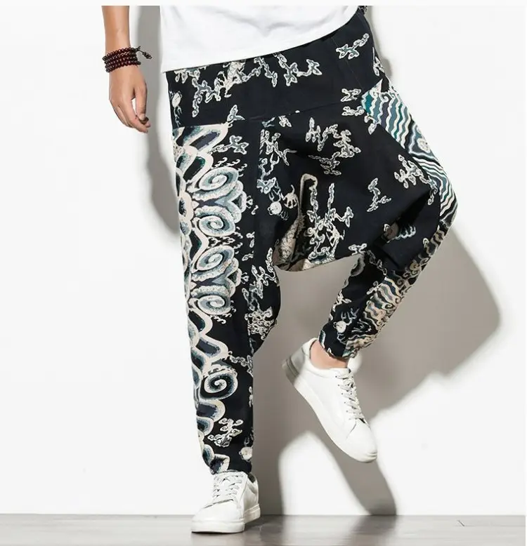 Men Printed Harlan Lantern Pants Cotton Linen Spring 2023 - Image 8