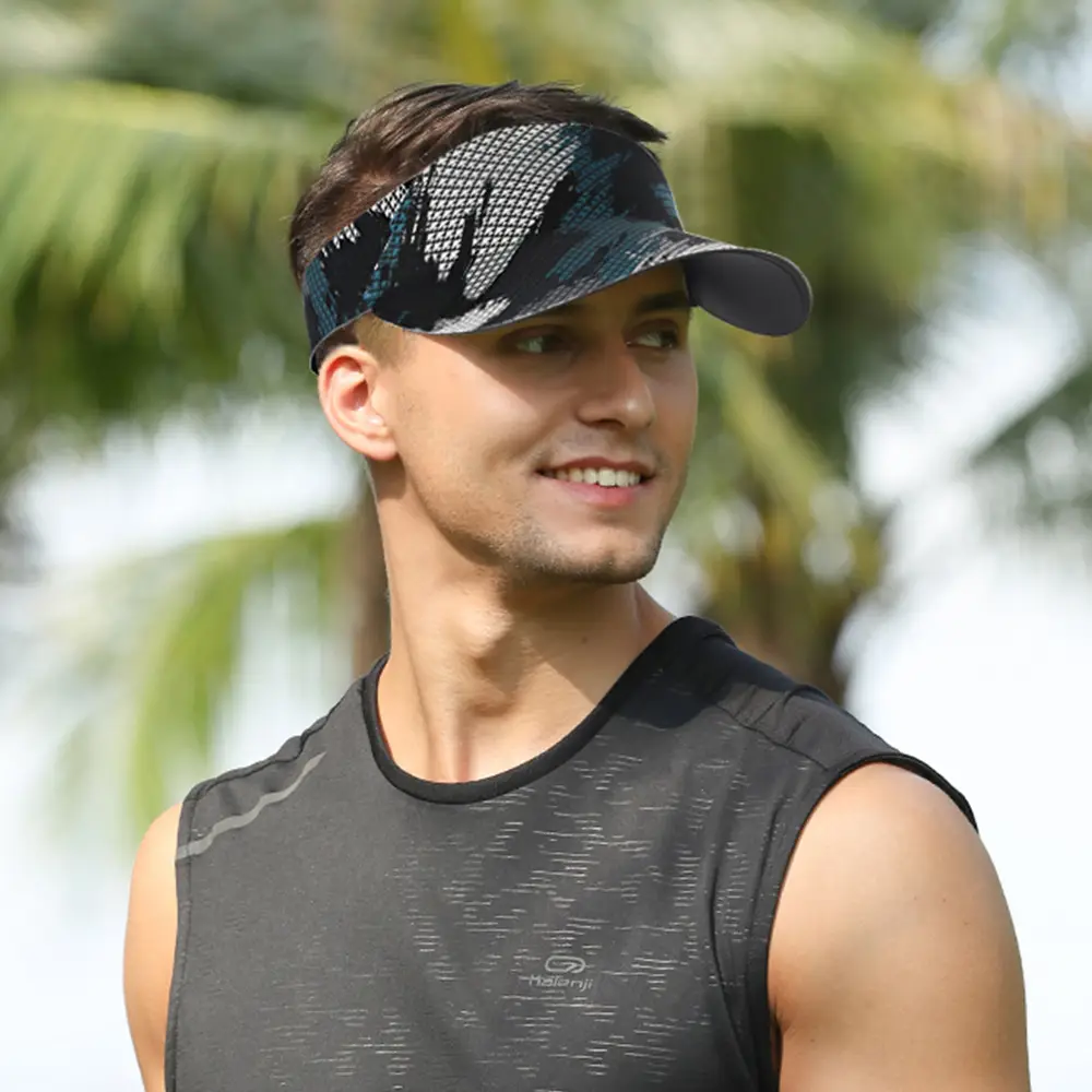 Summer Sun Visor Hat with Printed Bandana - Image 9