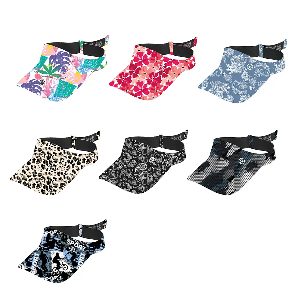 Summer Sun Visor Hat with Printed Bandana - Image 10