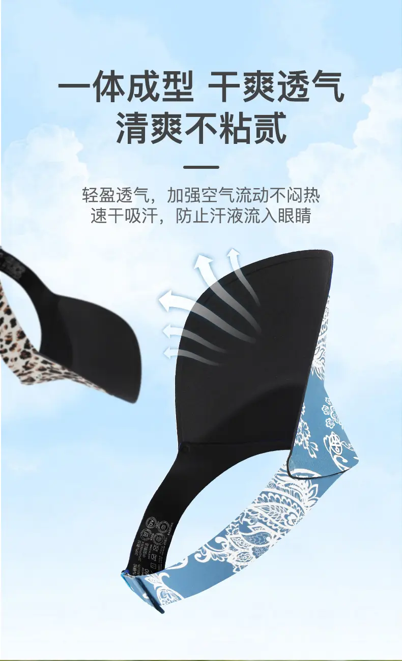Summer Sun Visor Hat with Printed Bandana — feature 12