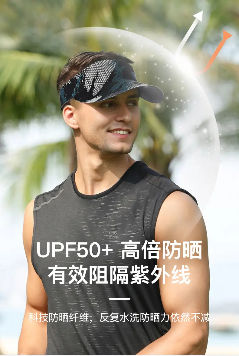 Summer Sun Visor Hat with Printed Bandana — feature 13