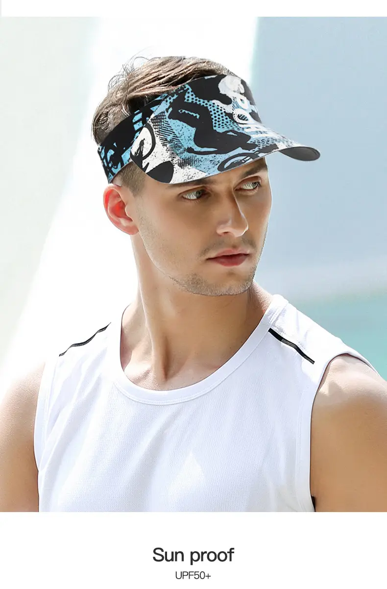 Summer Sun Visor Hat with Printed Bandana — feature 20