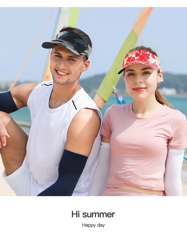 Summer Sun Visor Hat with Printed Bandana — feature 21