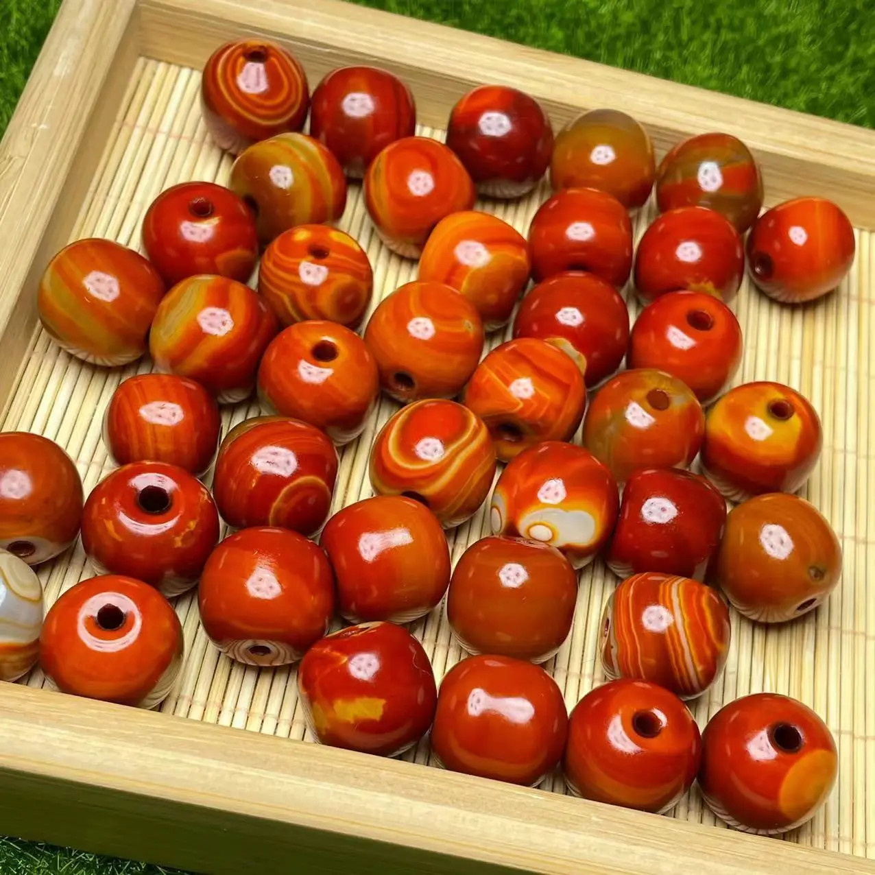 Red Agate Vajra Bodhi Ball Set 14mm High Gloss - Image 2