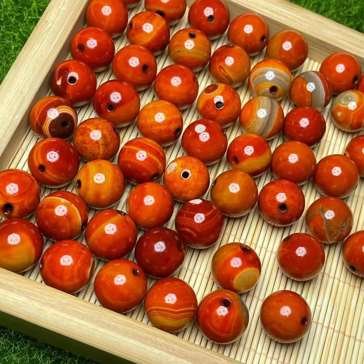 Red Agate Vajra Bodhi Ball Set 14mm High Gloss - Image 4