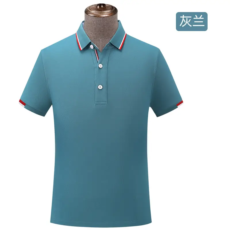 Men Ice Silk Polo T-Shirt Green Short Sleeve - Image 9