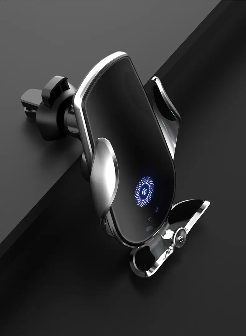 Smart Car Phone Holder with Wireless Charging & LED Light — feature 19