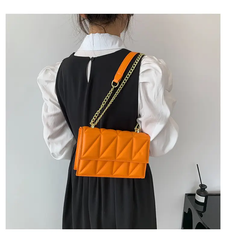 Orange Chain Shoulder Bag for Women 2023 Spring Summer — feature 12