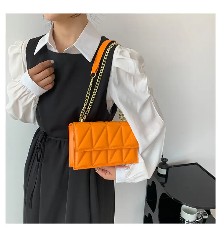 Orange Chain Shoulder Bag for Women 2023 Spring Summer — feature 13