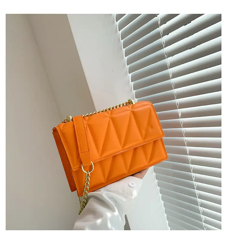 Orange Chain Shoulder Bag for Women 2023 Spring Summer — feature 26