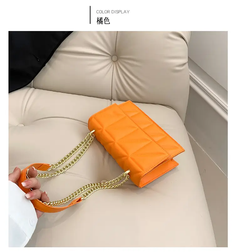 Orange Chain Shoulder Bag for Women 2023 Spring Summer — feature 31